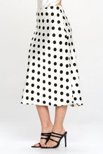 Load image into Gallery viewer, Polka Dot Satin Midi Skirt