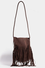 Load image into Gallery viewer, Faux Suede Fringe Rectangle Crossbody Bag