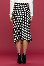 Load image into Gallery viewer, Polka Dot Satin Midi Skirt