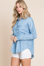 Load image into Gallery viewer, You&#39;re A Star Button-Up Denim Look Shirt