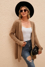 Load image into Gallery viewer, Openwork Horizontal Ribbing Open Front Cardigan