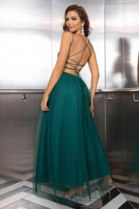 Jenna Lace-Up Backless Mesh Dress