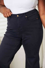 Load image into Gallery viewer, High Waist Tummy Control Garment Dyed Wide Cropped Jeans