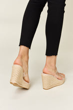 Load image into Gallery viewer, Clear Strap Espadrille Platform Wedge Sandals