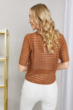 Load image into Gallery viewer, Button-Up Short Sleeve Openwork Cardigan