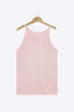 Load image into Gallery viewer, Openwork Grecian Neck Knit Tank Top