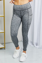 Load image into Gallery viewer, Heathered Wide Waistband Yoga Leggings