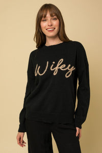 WIFEY Graphic Pullover Sweater