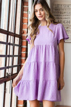 Load image into Gallery viewer, Swiss Dot Short Sleeve Tiered Dress