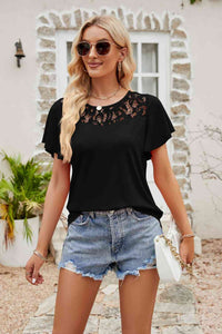 Alice Spliced Lace Flutter Sleeve Top