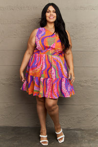 Fall Back Plus Size One Shoulder Mini Tiered Dress