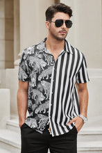 Load image into Gallery viewer, Striped Animal Short Sleeve Shirt