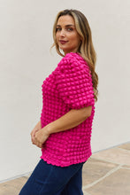 Load image into Gallery viewer, Bubble textured Puff Sleeve Top