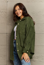 Load image into Gallery viewer, Collared Neck Dropped Shoulder Button-Down Jacket