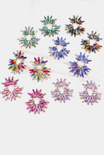 Load image into Gallery viewer, Flower Shape Glass Stone Dangle Earrings