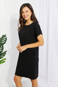 Chic in the City Rolled Short Sleeve Dress