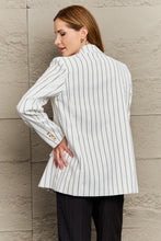 Load image into Gallery viewer, Striped Lapel Collar Long Sleeve Blazer