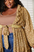 Load image into Gallery viewer, Tie Front Ruffled Duster Cardigan