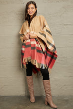 Load image into Gallery viewer, Winter Bliss Plaid Shawl Poncho Cardigan