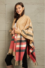 Load image into Gallery viewer, Winter Bliss Plaid Shawl Poncho Cardigan
