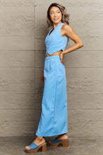 Load image into Gallery viewer, V-Neck Vest and Slit Maxi Skirt Set