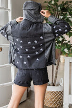 Load image into Gallery viewer, Star Embroidered Hooded Denim Jacket