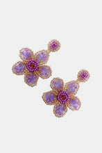 Load image into Gallery viewer, Flower Shape Beaded Dangle Earrings