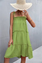 Load image into Gallery viewer, Tie-Shoulder Frill Trim Sleeveless Dress
