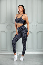 Load image into Gallery viewer, Leopard Cutout Sports Bra and Leggings Set