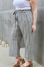 Load image into Gallery viewer, Find Your Path Paper bag Waist Striped Culotte Pants