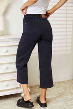 Load image into Gallery viewer, High Waist Tummy Control Garment Dyed Wide Cropped Jeans