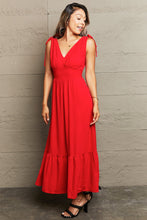 Load image into Gallery viewer, Drawstring V-Neck Sleeveless Dress