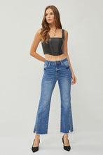 Load image into Gallery viewer, High Waist Raw Hem Slit Straight Jeans