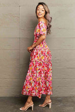 Load image into Gallery viewer, Debra Floral Off-Shoulder Frill Trim Maxi Dress