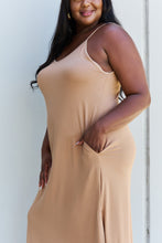 Load image into Gallery viewer, Good Energy Cami Side Slit Maxi Dress in Camel