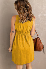 Load image into Gallery viewer, Sleeveless Button Down Mini Dress