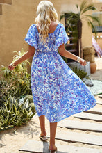Load image into Gallery viewer, Floral Square Neck Tiered Midi Dress