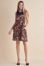 Load image into Gallery viewer, Animal Print Round Neck Sleeveless Dress with Pockets