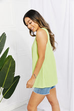 Load image into Gallery viewer, Chance of Sun Full Size Ribbed V-Neck Tank in Green
