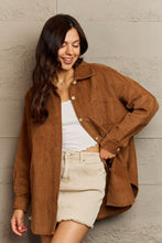 Load image into Gallery viewer, Collared Neck Dropped Shoulder Button-Down Jacket