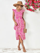 Load image into Gallery viewer, Floral V-Neck Cap Sleeve Dress