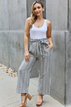 Load image into Gallery viewer, Find Your Path Paper bag Waist Striped Culotte Pants