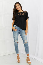 Load image into Gallery viewer, Ready To Go Lace Embroidered Top in Black