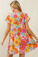 Load image into Gallery viewer, Floral Short Sleeve Tiered Dress