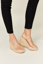 Load image into Gallery viewer, Clear Strap Espadrille Platform Wedge Sandals