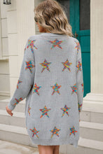 Load image into Gallery viewer, Star Pattern Open Front Longline Cardigan