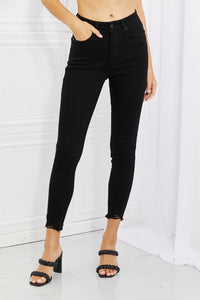 Mila e High Waisted Shark Bite Hem Skinny Jeans