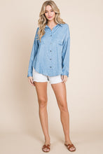 Load image into Gallery viewer, You&#39;re A Star Button-Up Denim Look Shirt
