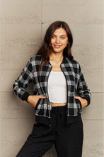 Load image into Gallery viewer, Ninexis Full Size Plaid Round Neck Long Sleeve Jacket