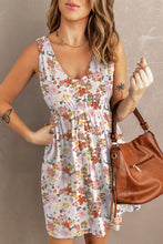 Load image into Gallery viewer, Floral Printed Button Down Sleeveless Magic Dress